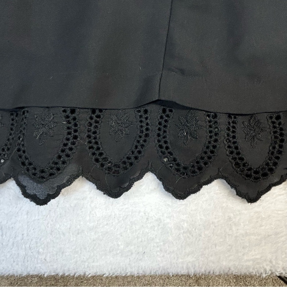 Madewell Women's Duskway Eyelet Black Mini Dress Pockets Lined Size Large - Picture 7 of 11
